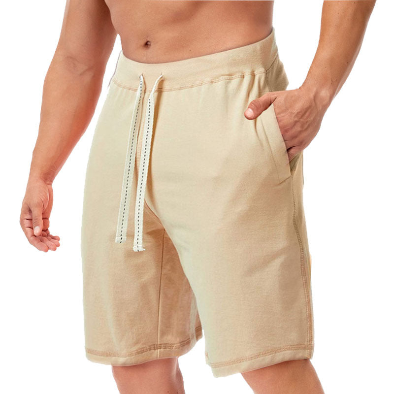 Casual Five-point Pants Mid-pants Beach Pants Plus Size Drawstring Sports Pants Men