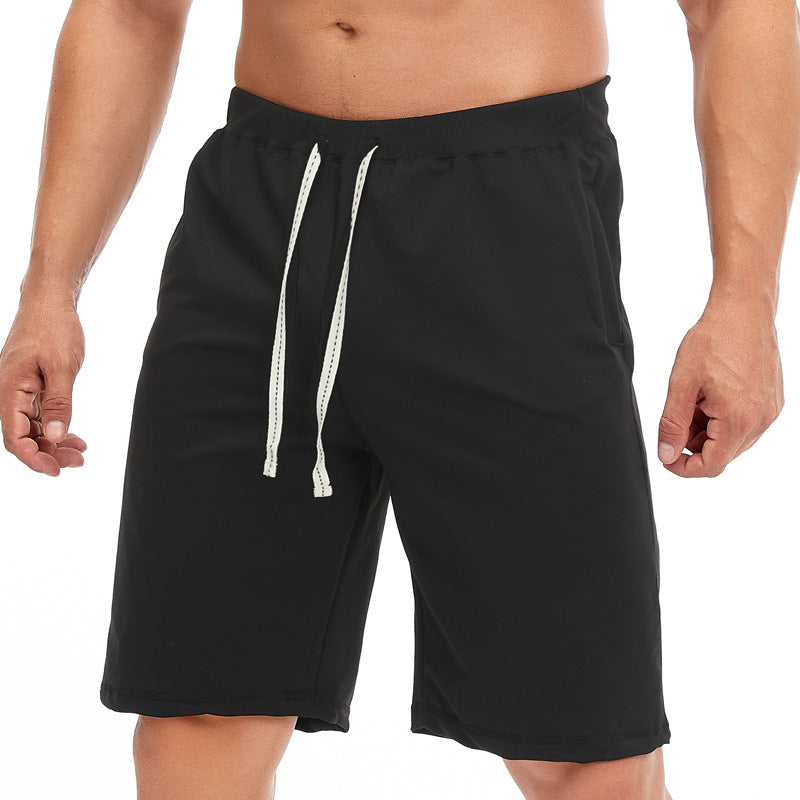 Casual Five-point Pants Mid-pants Beach Pants Plus Size Drawstring Sports Pants Men