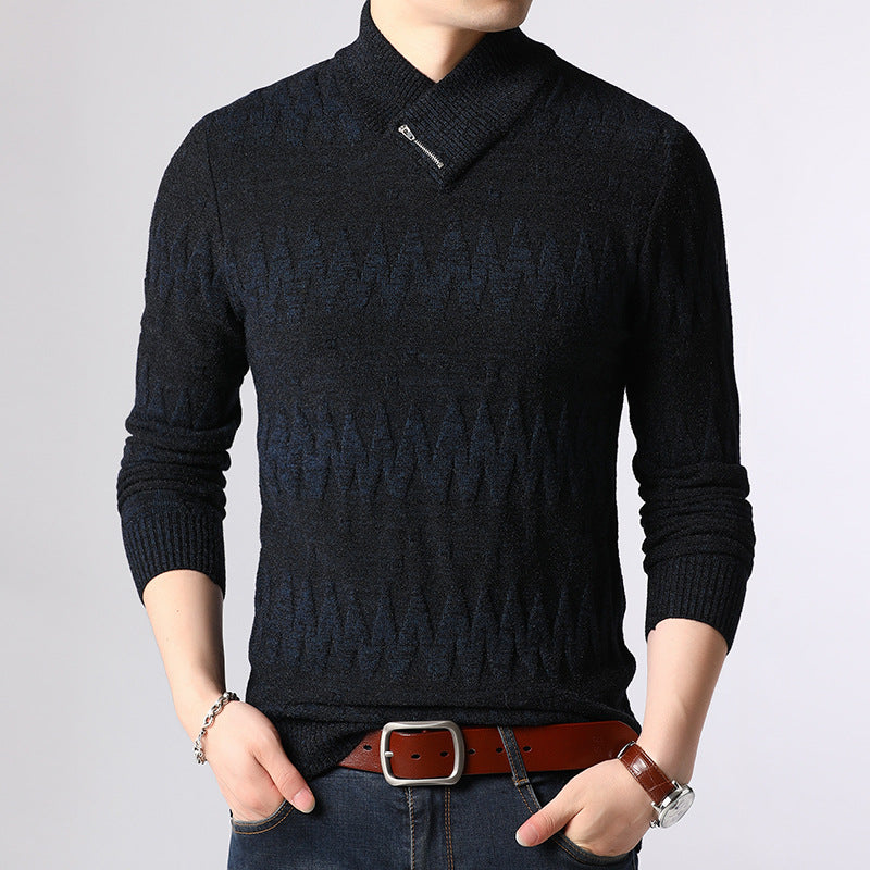 Casual sweater long sleeve knitted jacquard youth