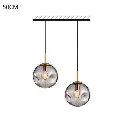 Nordic Light Luxury Concave-convex Glass Ball Bedroom Chandelier