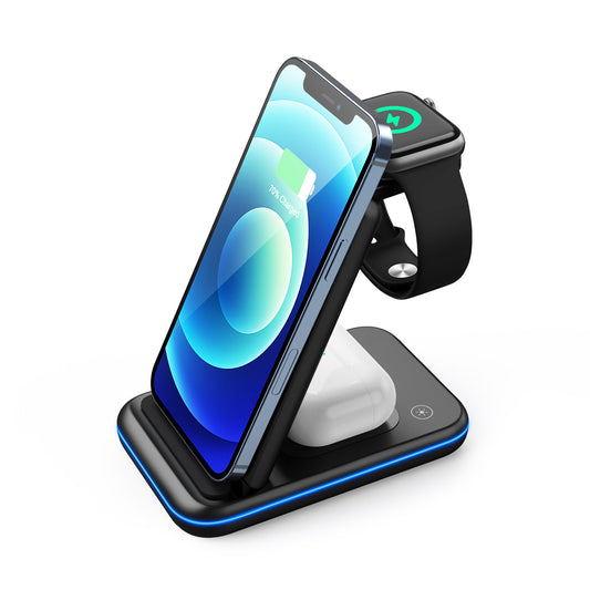 Folding Three-in-one Wireless Charging Stand Smart Fast Charge