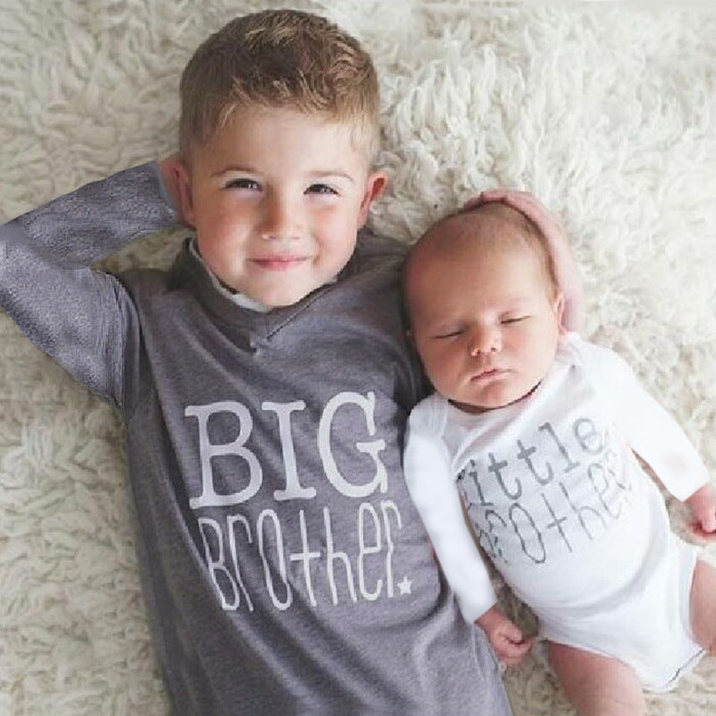 Letter Long-sleeved T-shirt Male Baby Jumpsuit