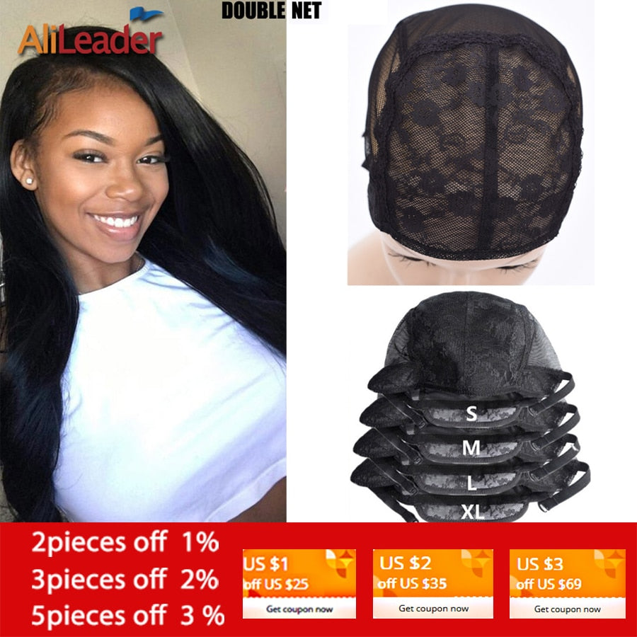 Alileader Adjustable Wig Caps Small/Large/Extra Large Base Cap Black Weaving Wig Tools Lace Wig Caps Weave Cap For Making a Wig - 4KsApparels