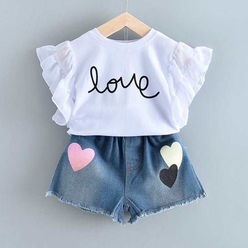 Bear Leader 2020 New Summer Casual Children Sets Flowers Blue T-shirt+  Pants Girls Clothing Sets Kids Summer Suit For 3-7 Years - 4KsApparels