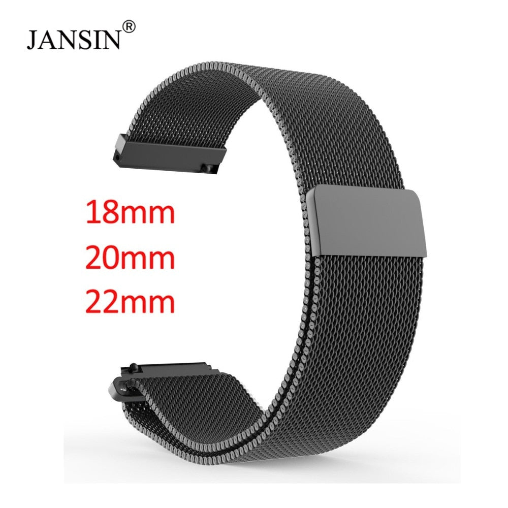 18mm 20mm 22mm Universal Milanes loop strap watchbands Smart Watch Metal Strap Stainless Steel watch Band men & women watches - 4KsApparels