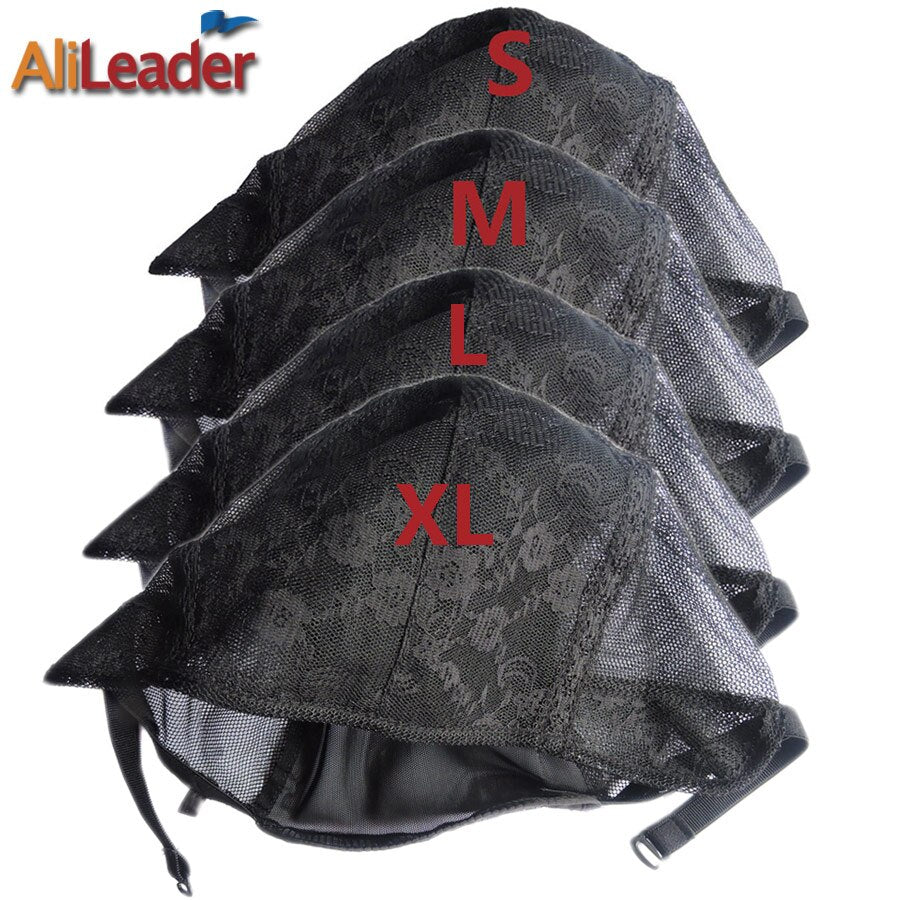 Alileader Adjustable Wig Caps Small/Large/Extra Large Base Cap Black Weaving Wig Tools Lace Wig Caps Weave Cap For Making a Wig - 4KsApparels