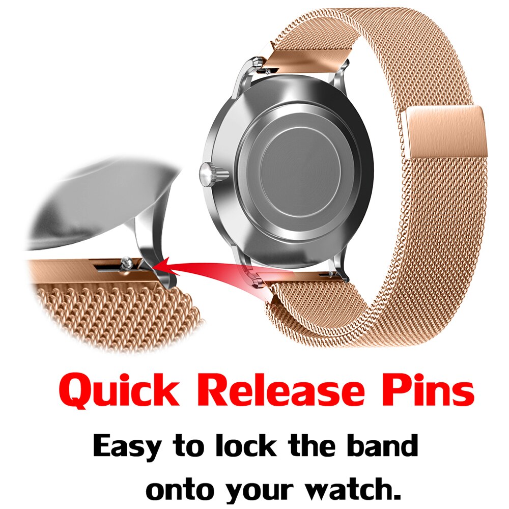 18mm 20mm 22mm Universal Milanes loop strap watchbands Smart Watch Metal Strap Stainless Steel watch Band men & women watches - 4KsApparels