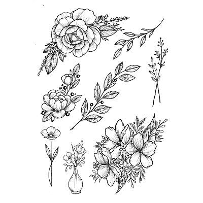 1 PC Fashion Women Girl Temporary Tattoo Sticker Black Roses Design Full Flower Arm Body Art Big Large Fake Tattoo Sticker - 4KsApparels