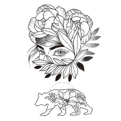 1 PC Fashion Women Girl Temporary Tattoo Sticker Black Roses Design Full Flower Arm Body Art Big Large Fake Tattoo Sticker - 4KsApparels