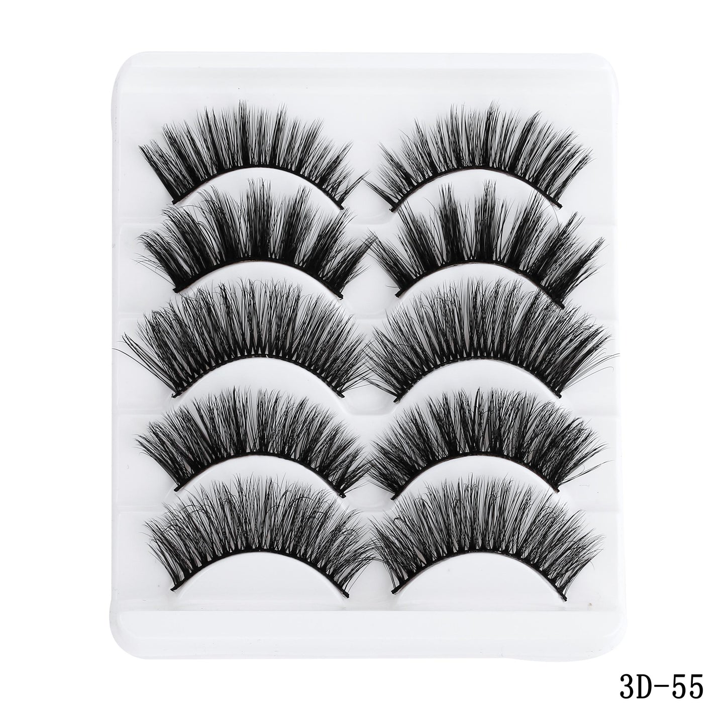 5 Pairs Multipack 5D Soft Mink Hair False Eyelashes Handmade Wispy Fluffy Long Lashes Nature Eye Makeup Tools Faux Eye Lashes - 4KsApparels