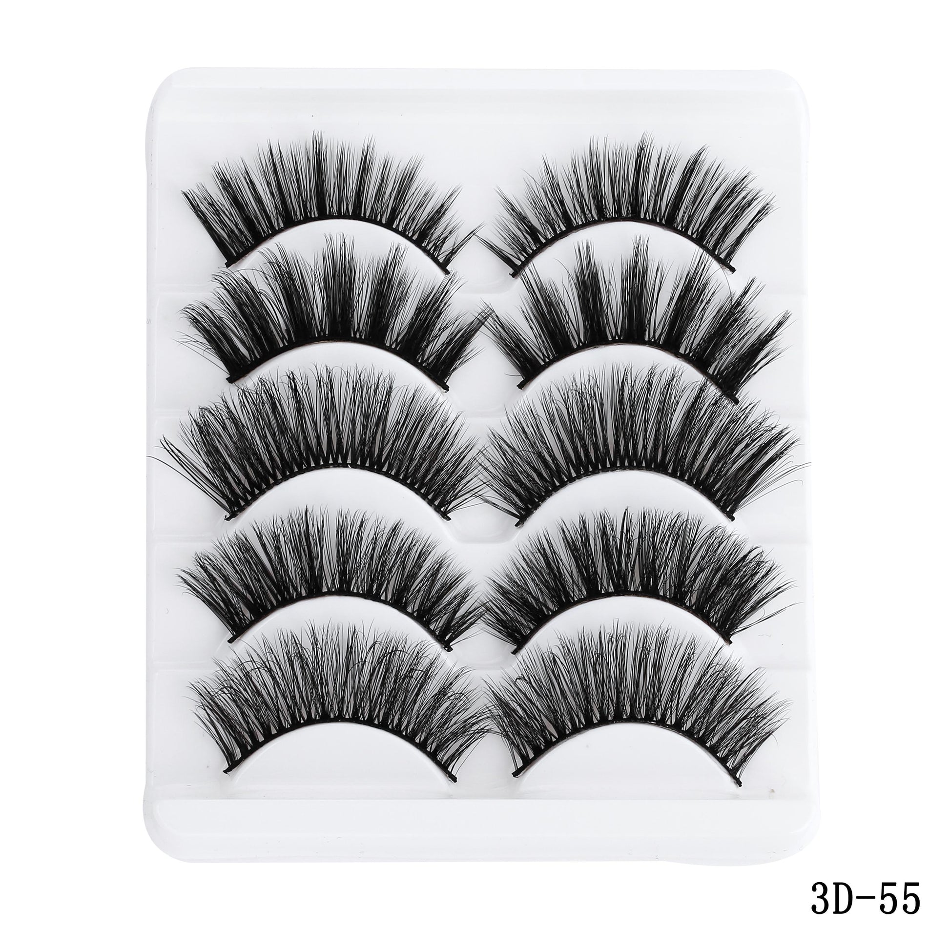 5 Pairs Multipack 5D Soft Mink Hair False Eyelashes Handmade Wispy Fluffy Long Lashes Nature Eye Makeup Tools Faux Eye Lashes - 4KsApparels