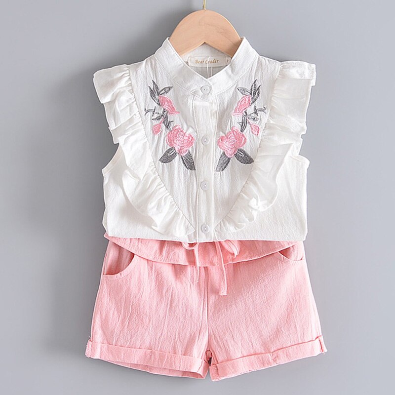 Bear Leader 2020 New Summer Casual Children Sets Flowers Blue T-shirt+  Pants Girls Clothing Sets Kids Summer Suit For 3-7 Years - 4KsApparels