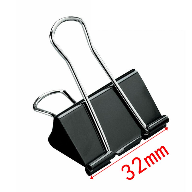 5PCS Paper Clip 19 25 32 41 51 Mm Foldback Metal Binder Clips Black Grip Clamps Office School Stationery Paper Document Clips - 4KsApparels