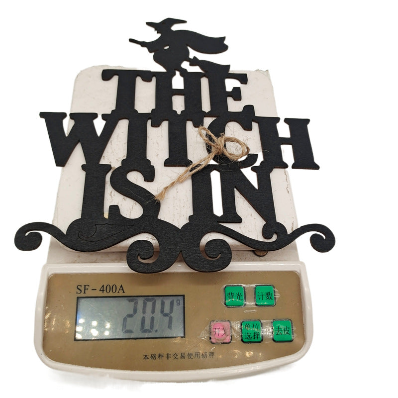 Wooden Crafts Halloween Witch Hat Sign