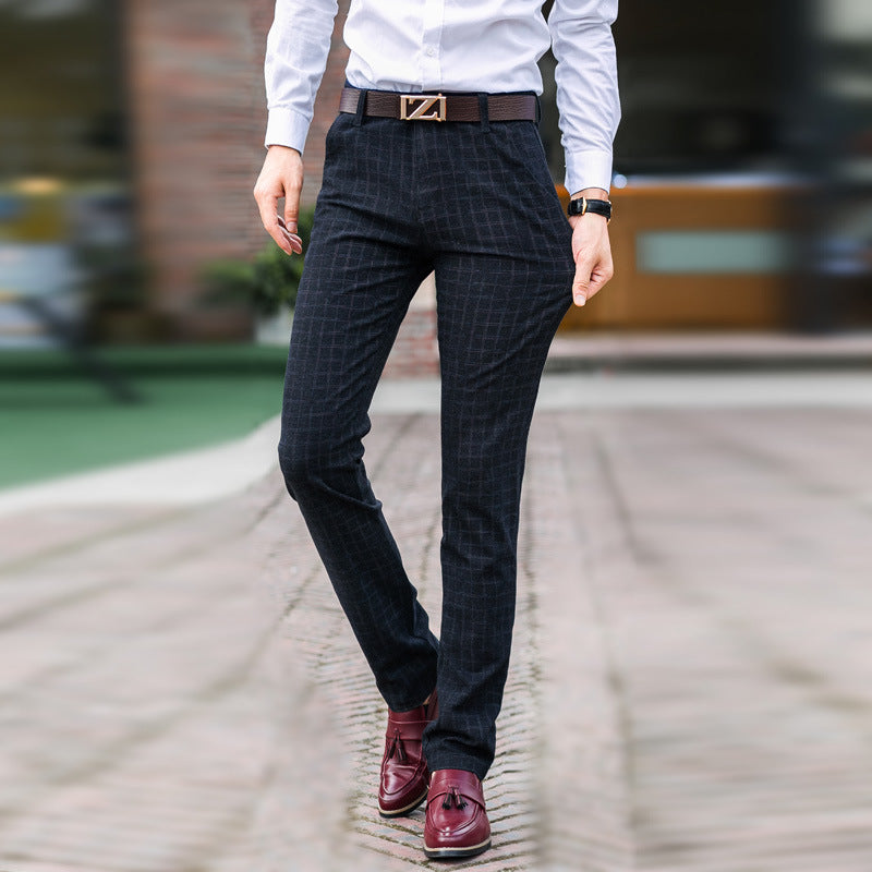 Straight Slim Korean Style Trendy All-match Youth Business Stretch Pants Men