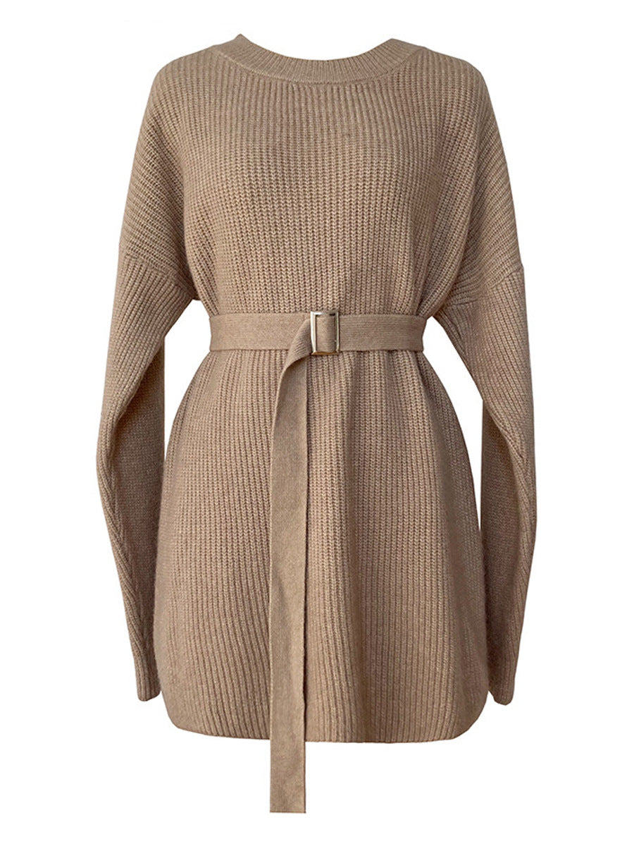 Sweater Dress Women's Mid-length Hedging Thickened Lazy Waist