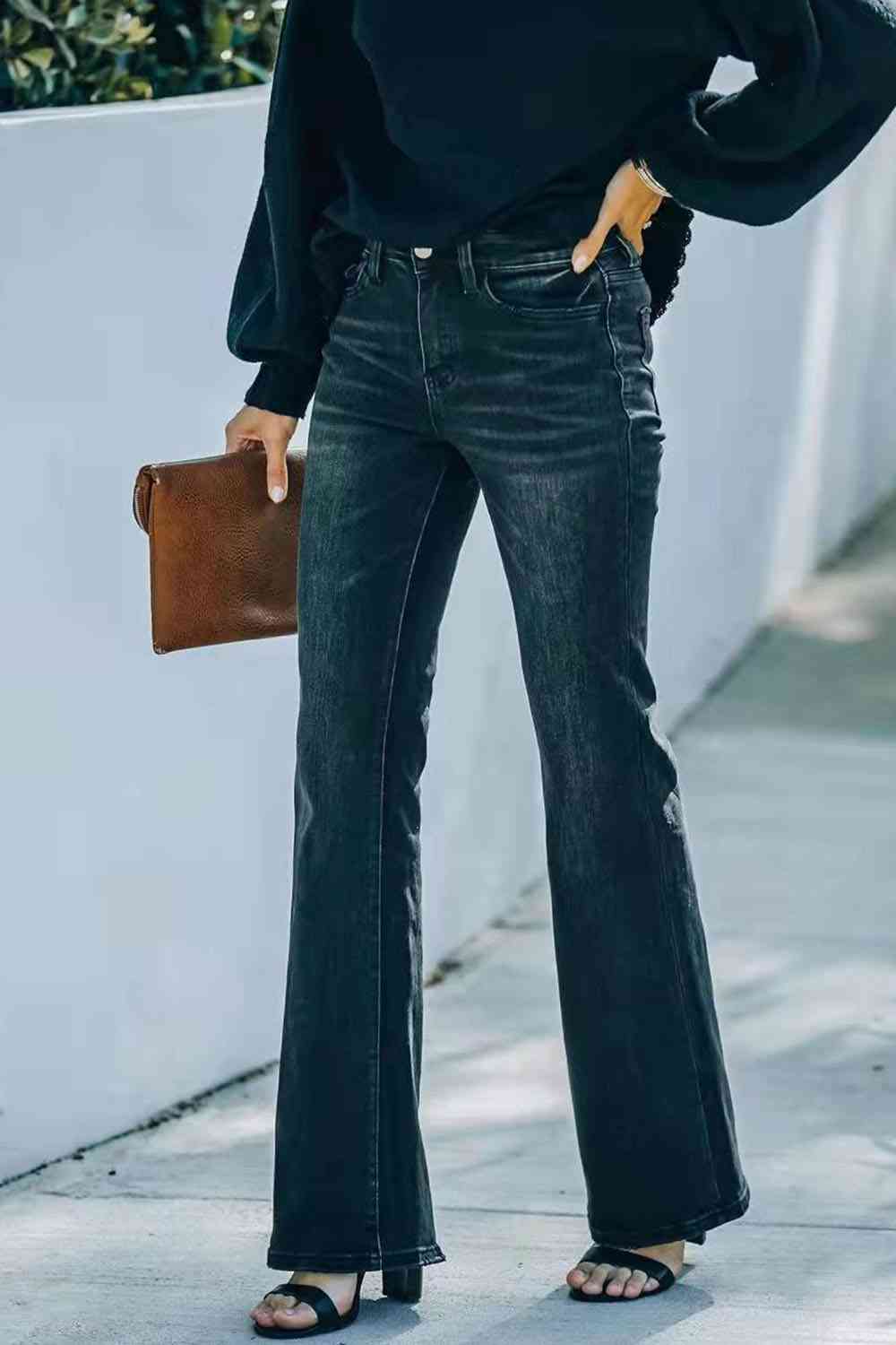 Buttoned Long Jeans