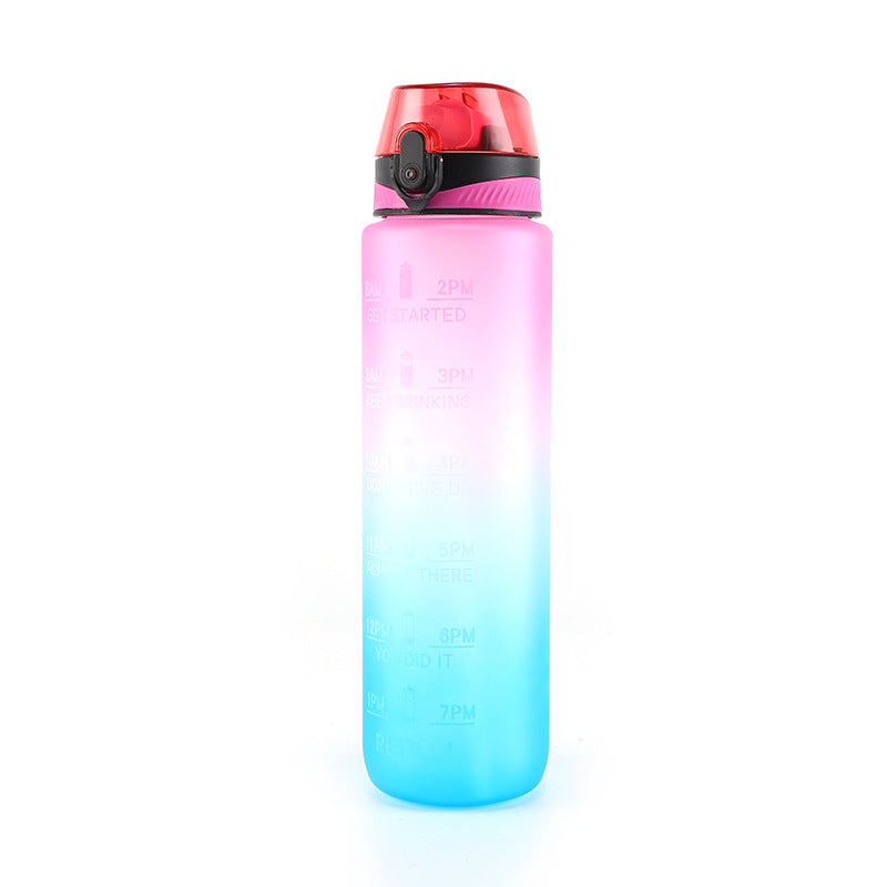 Portable Gradient Color Large Capacity Plastic Sports Water Cup