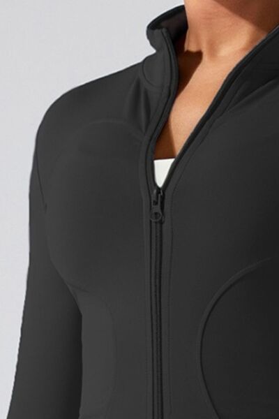 Zip Up Mock Neck Active Outerwear