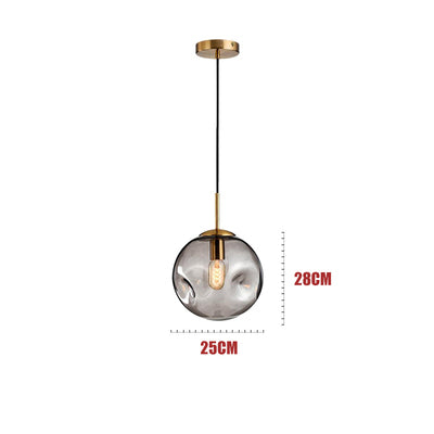 Nordic Light Luxury Concave-convex Glass Ball Bedroom Chandelier