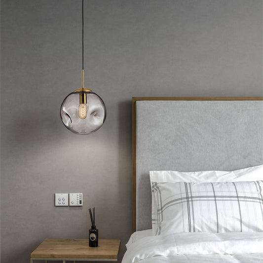 Nordic Light Luxury Concave-convex Glass Ball Bedroom Chandelier