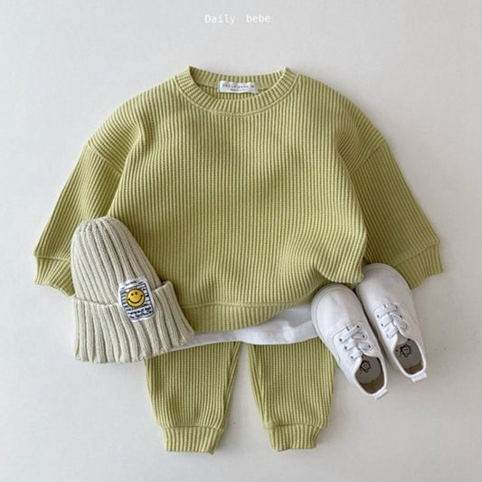 Infant Children's Clothing Sports Suit Spring And Autumn Korean Baby Casual Sweater Suit Boys And Girls Two-piece Trousers