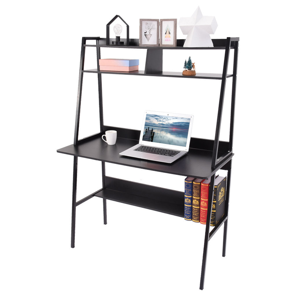 Study Computer Desk Laptop PC Table Workstation With Storage For Home Office